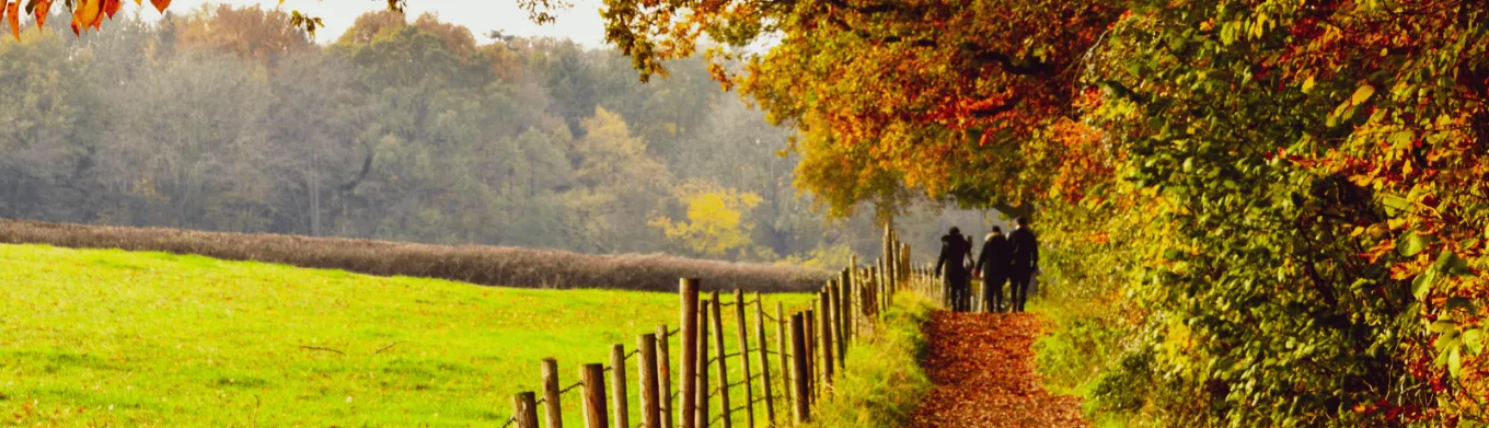 Une famille en balade en automne au Luxembourg